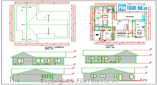 Bản vẽ nhà dân,Bản vẽ autocad,nhà một tầng